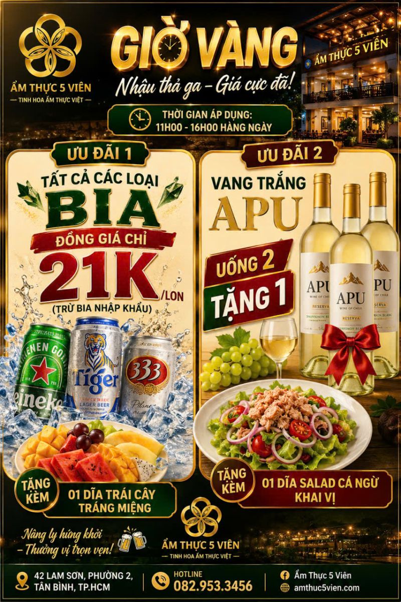 🍻 GIỜ VÀNG ƯU ĐÃI – NHẬU THẢ GA, GIÁ CỰC ĐÃ! 🍻